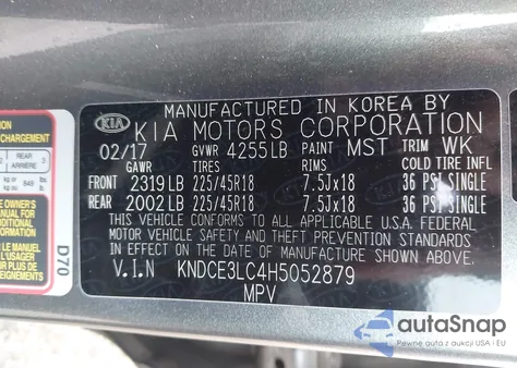 2017 Kia Niro Touring из США, поврежденный, VIN KNDCE3LC4H5052879